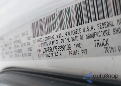 2015 Ram 1500 Express from USA, damaged, VIN 1C6RR7KT7FS690136